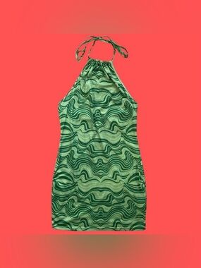 SHEIN “ICON 90s MARBLED” Backless Tie-back Bodycon Mini Dress